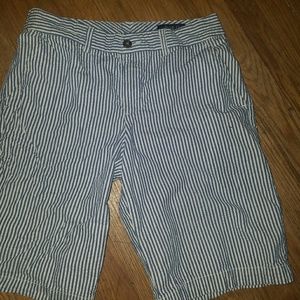 Boy blue and white stripe Polo Shorts